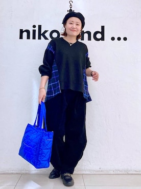 「アイテム（帽子）」を使った、カワモトさん（レディース・162cm・30代）の秋コーディネート