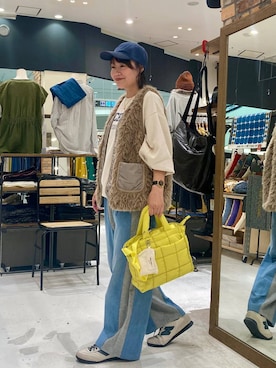 「アイテム（ベスト）」を使った、カワモトさん（レディース・162cm・30代）の秋コーディネート