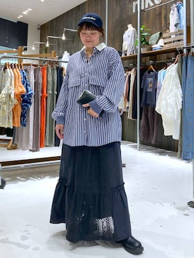 「アイテム（帽子）」を使った、カワモトさん（レディース・162cm・30代）の夏コーディネート