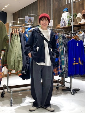 「アイテム（帽子）」を使った、カワモトさん（レディース・162cm・30代）の秋コーディネート