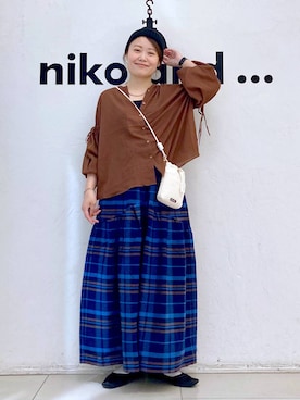 「アイテム（帽子）」を使った、カワモトさん（レディース・162cm・30代）の夏コーディネート