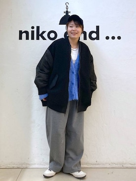 「体型カバー」｜「アイテム（アクセサリー）」を使った、カワモトさん（レディース・162cm）の冬コーディネート