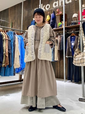 「アイテム（スカート）」を使った、カワモトさん（レディース・162cm・30代）の秋コーディネート