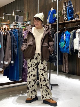 「アイテム（ニットキャップ/ビーニー）」を使った、カワモトさん（レディース・162cm・30代）の秋コーディネート