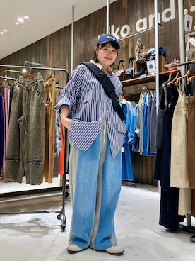 「アイテム（帽子）」を使った、カワモトさん（レディース・162cm・30代）の夏コーディネート