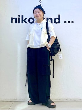 「アイテム（帽子）」を使った、カワモトさん（レディース・162cm・30代）の夏コーディネート