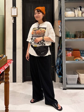 「niko and...（ニコアンド）のシルバーデザインネックレス（ネックレス、その他）」を使った、カワモトさん（レディース・162cm）の夏コーディネート
