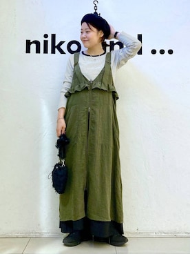 「アイテム（帽子）」を使った、カワモトさん（レディース・162cm・30代）の秋コーディネート