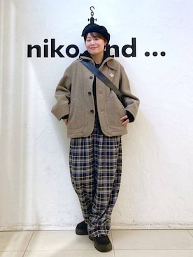 「アイテム（ハンチング/ベレー帽）」を使った、カワモトさん（レディース・162cm・30代）の秋コーディネート