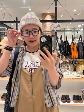 「niko and...（ニコアンド）のDRYクシュイージーシャツ（シャツ/ブラウス、ブルー系）」を使った、カワモトさん（レディース・162cm）の春コーディネート