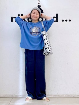 「アイテム（帽子）」を使った、カワモトさん（レディース・162cm・30代）の夏コーディネート