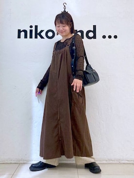 「アイテム（ワンピース/ドレス）」を使った、カワモトさん（レディース・162cm・30代）の秋コーディネート