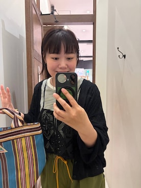 「niko and...（ニコアンド）のCOLORマイスターTシャツ（Tシャツ/カットソー、ベージュ系）」を使った、カワモトさん（レディース・162cm）の春コーディネート