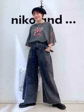 「niko and...（ニコアンド）のオリジナル2WAYテープトートバッグ（トートバッグ）」を使った、カワモトさん（レディース・162cm）の夏コーディネート