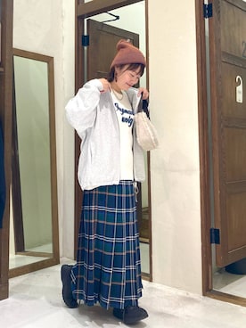 「アイテム（ニットキャップ/ビーニー）」を使った、カワモトさん（レディース・162cm・30代）の秋コーディネート