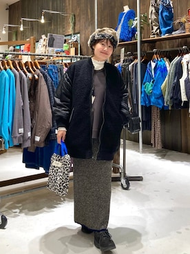 「アイテム（MA-1）」を使った、カワモトさん（レディース・162cm）の秋コーディネート