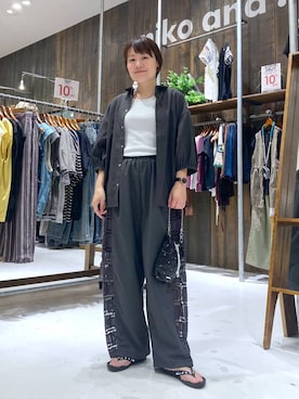 「アイテム（ショルダーバッグ）」を使った、カワモトさん（レディース・162cm・30代）の夏コーディネート