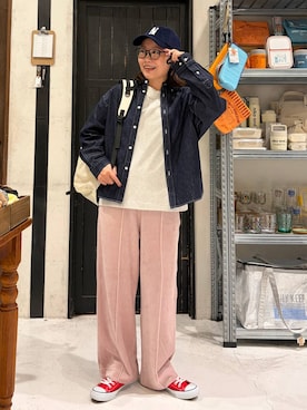 「GYMPHLEX（ジムフレックス）のアイテム」を使った、カワモトさん（レディース・162cm）の秋コーディネート