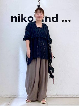 「アイテム（チュニック）」を使った、カワモトさん（レディース・162cm）の夏コーディネート
