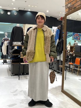 「アイテム（ブルゾン）」を使った、カワモトさん（レディース・162cm・30代）の秋コーディネート