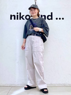 「アイテム（帽子）」を使った、カワモトさん（レディース・162cm・30代）の夏コーディネート