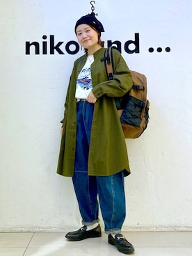 「アイテム（帽子）」を使った、カワモトさん（レディース・162cm・30代）の秋コーディネート
