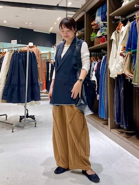 「アイテム（ネックレス）」を使った、カワモトさん（レディース・162cm・30代）の夏コーディネート