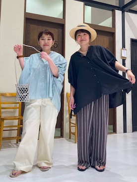 「アイテム（帽子）」を使った、カワモトさん（レディース・162cm・30代）の夏コーディネート