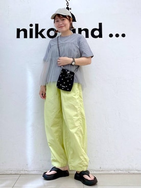 「アイテム（帽子）」を使った、カワモトさん（レディース・162cm・30代）の夏コーディネート