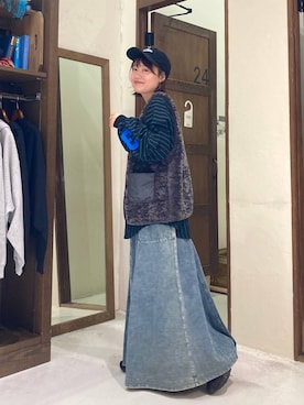 「アイテム（スカート）」を使った、カワモトさん（レディース・162cm・30代）の秋コーディネート