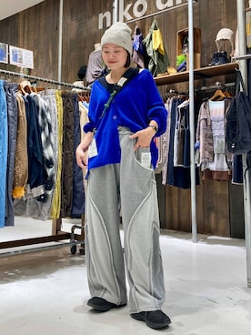 「アイテム（ニットキャップ/ビーニー）」を使った、カワモトさん（レディース・162cm）の秋コーディネート