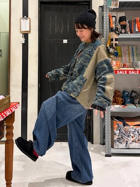 「niko and...（ニコアンド）のアソートレイヤープリントＴシャツ（Tシャツ/カットソー、グレー系）」を使った、カワモトさん（レディース・162cm）の夏コーディネート