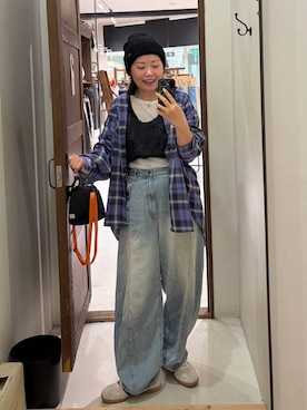 「niko and...（ニコアンド）のアイテム（トートバッグ）」を使った、カワモトさん（レディース・162cm）の秋コーディネート