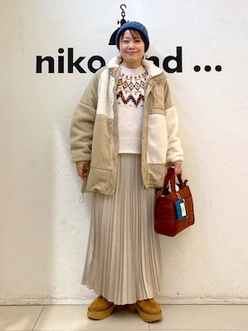 「アイテム（トートバッグ）」を使った、カワモトさん（レディース・162cm・30代）の冬コーディネート