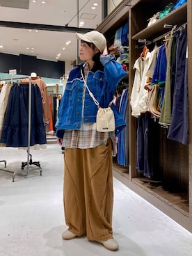 「アイテム（帽子）」を使った、カワモトさん（レディース・162cm・30代）の夏コーディネート