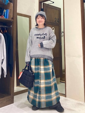 「アイテム（ニットキャップ/ビーニー）」を使った、カワモトさん（レディース・162cm・30代）の秋コーディネート