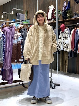 「アイテム（ブルゾン、ベージュ系）」を使った、カワモトさん（レディース・162cm）の秋コーディネート