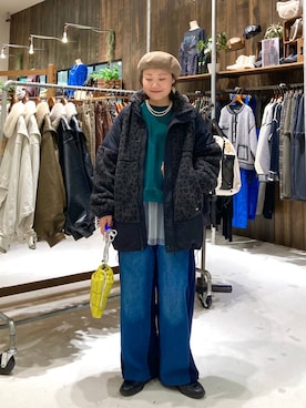 「アイテム（ハンチング/ベレー帽）」を使った、カワモトさん（レディース・162cm・30代）の秋コーディネート