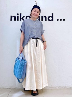 「アイテム（帽子）」を使った、カワモトさん（レディース・162cm・30代）の夏コーディネート