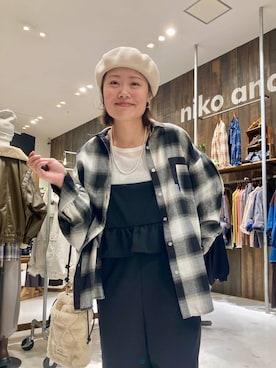 「アイテム（オールインワン・サロペット）」を使った、カワモトさん（レディース・162cm・30代）の秋コーディネート