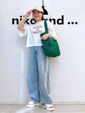 「アイテム（帽子）」を使った、カワモトさん（レディース・162cm・30代）の夏コーディネート