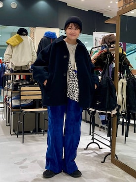 「アイテム（帽子）」を使った、カワモトさん（レディース・162cm・30代）の秋コーディネート