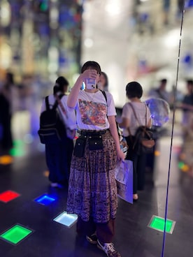 「アイテム（ボディバッグ/ウエストポーチ）」を使った、麺さん（レディース・162cm）の夏コーディネート