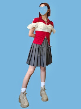 「Handmade（ハンドメイド）のアイテム」を使った、麺さん（骨格ウェーブ・レディース・162cm）の夏コーディネート