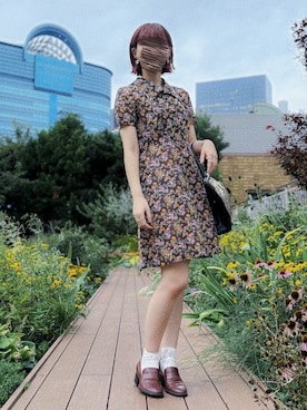 「古着ワンピース」｜麺さん（レディース・162cm）の夏コーディネート