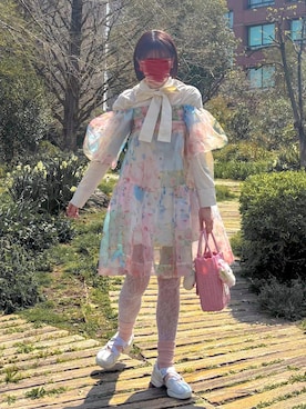 「BEAMS（ビームス）のアイテム（バッグ）」を使った、麺さん（レディース・162cm）の春コーディネート