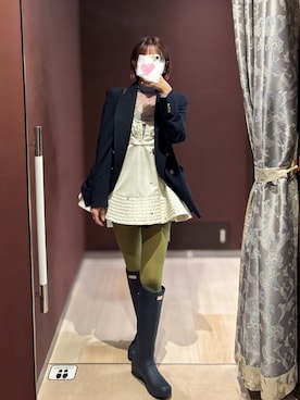 「アイテム（テーラードジャケット、ブルー系）」を使った、麺さん（レディース・162cm）の秋コーディネート