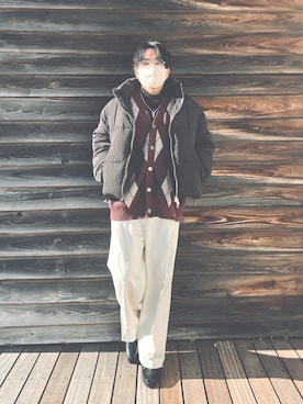 「Loose/ルース（ルース）のアイテム（ダウンジャケット/コート）」を使った、ツバサさん（メンズ・166cm）の冬コーディネート