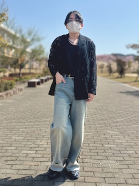 「CASPER JOHN（キャスパージョン）のアイテム（ベルト）」を使った、ツバサさん（メンズ・166cm）の春コーディネート