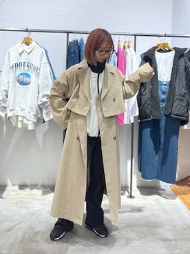 「LEPSIM（レプシィム）のアイテム（トレンチコート）」を使った、manaさん（レディース・153cm）の春コーディネート